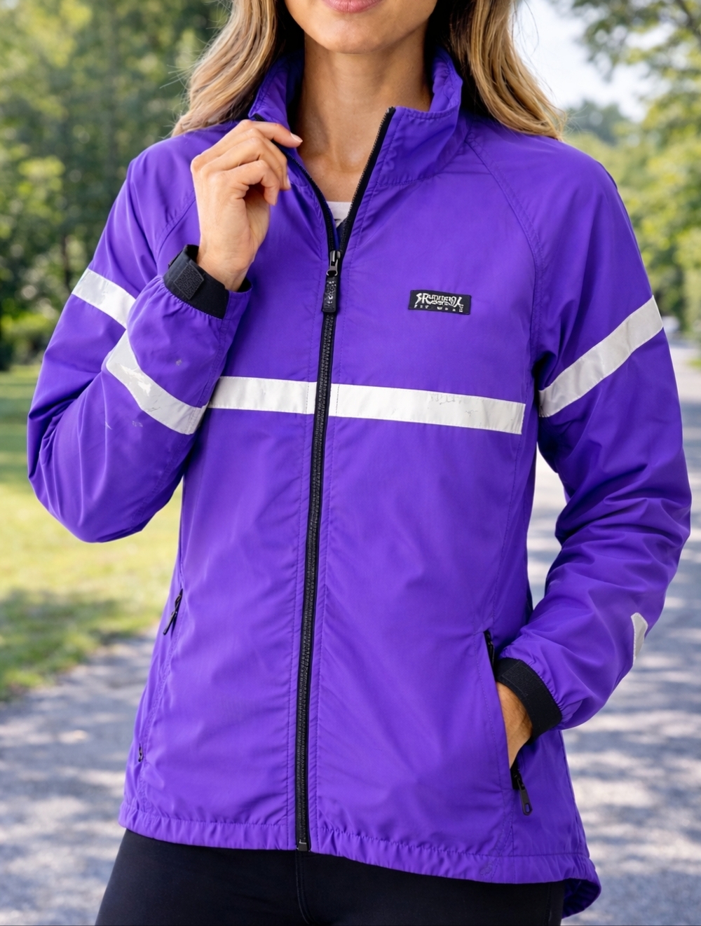 Running Room Fit-Wear Purple Reflective Running Jacket Women’s M Lightweight